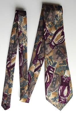 Debenhams Classics multi-coloured tie abstract design with purple glass ...